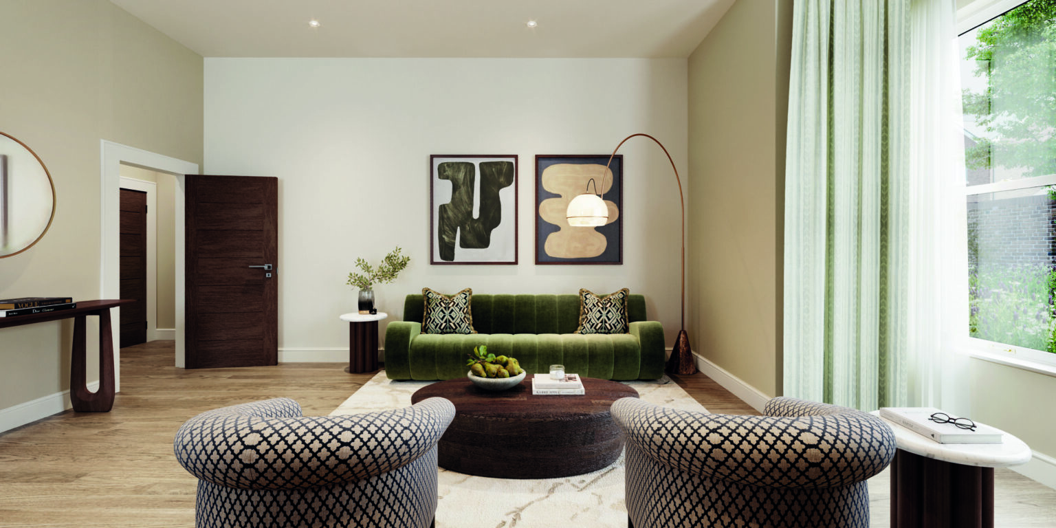 Living room interior at St John's Square