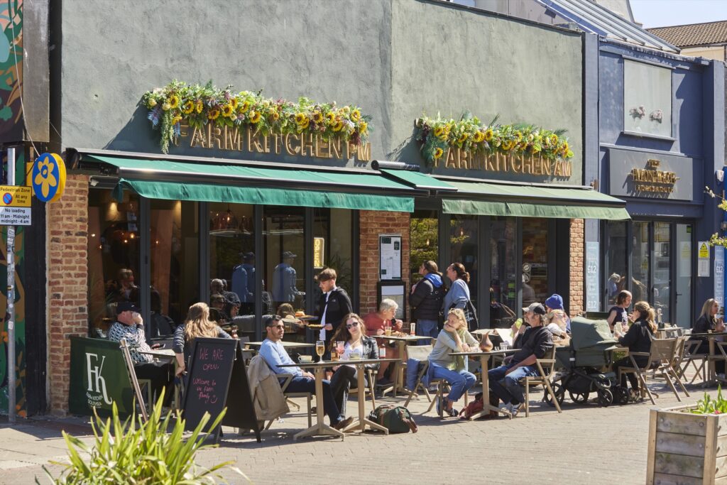 People enjoying Southsea's independent restaurants